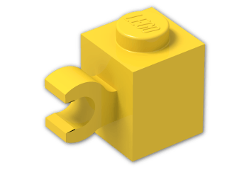 LEGO® Stein: Brick 1 x 1 with Clip Horizontal (Thick C-Clip) 60476 | Farbe: Bright Yellow