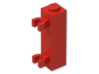 LEGO® Brick: Brick 1 x 1 x 3 with Two Clips Vertical 60583 | Color: Bright Red