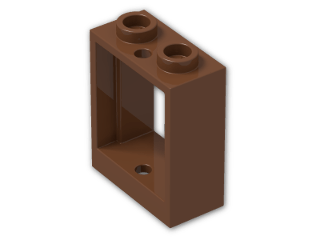 LEGO® Stein: Window 1 x 2 x 2 without Sill 60592 | Farbe: Reddish Brown