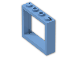 LEGO® Stein: Window 1 x 4 x 3 without Shutter Tabs 60594 | Farbe: Medium Blue