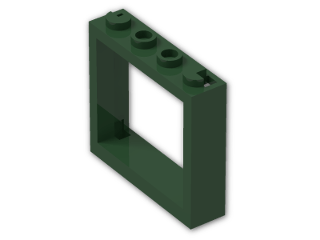 LEGO® Stein: Window 1 x 4 x 3 without Shutter Tabs 60594 | Farbe: Earth Green