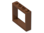 LEGO® Brick: Window 1 x 4 x 3 without Shutter Tabs 60594 | Color: Reddish Brown