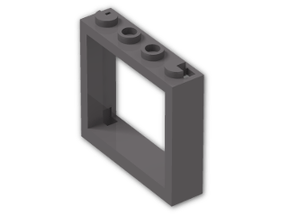 LEGO® Stein: Window 1 x 4 x 3 without Shutter Tabs 60594 | Farbe: Dark Stone Grey