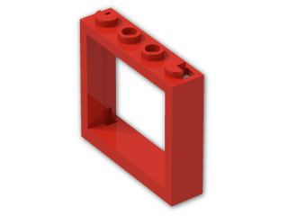 LEGO® Brick: Window 1 x 4 x 3 without Shutter Tabs 60594 | Color: Bright Red