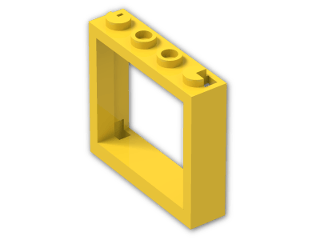 LEGO® Stein: Window 1 x 4 x 3 without Shutter Tabs 60594 | Farbe: Bright Yellow