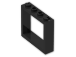 LEGO® Brick: Window 1 x 4 x 3 without Shutter Tabs 60594 | Color: Black