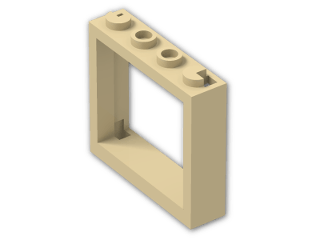 LEGO® Stein: Window 1 x 4 x 3 without Shutter Tabs 60594 | Farbe: Brick Yellow