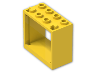 LEGO® Stein: Window 2 x 4 x 3 with Square Holes 60598 | Farbe: Bright Yellow