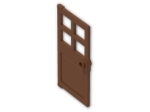 LEGO® Stein: Door 1 x 4 x 6 with 4 Panes and Stud Handle 60623 | Farbe: Reddish Brown