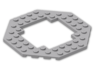 LEGO® Stein: Plate 10 x 10 Octagonal Open Center 6063 | Farbe: Medium Stone Grey