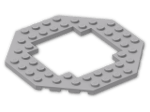 LEGO® Brick: Plate 10 x 10 Octagonal Open Center 6063 | Color: Medium Stone Grey