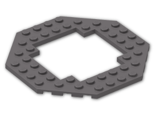 LEGO® Brick: Plate 10 x 10 Octagonal Open Center 6063 | Color: Dark Stone Grey