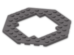 LEGO® Brick: Plate 10 x 10 Octagonal Open Center 6063 | Color: Dark Stone Grey