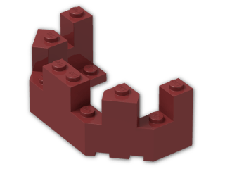 LEGO® Brick: Brick 4 x 8 x 2.333 Turret Top 6066 | Color: New Dark Red