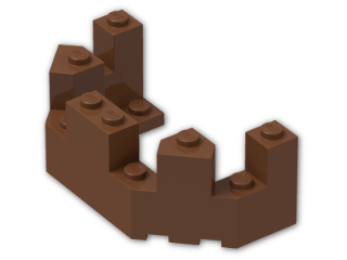 LEGO® Brick: Brick 4 x 8 x 2.333 Turret Top 6066 | Color: Reddish Brown