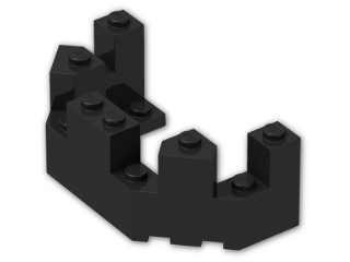 LEGO® Brick: Brick 4 x 8 x 2.333 Turret Top 6066 | Color: Black