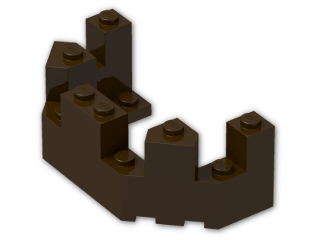 LEGO® Stein: Brick 4 x 8 x 2.333 Turret Top 6066 | Farbe: Dark Brown