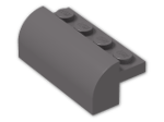 LEGO® Brick: Brick 2 x 4 x 1 & 1/3 with Curved Top 6081 | Color: Dark Stone Grey