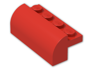LEGO® Brick: Brick 2 x 4 x 1 & 1/3 with Curved Top 6081 | Color: Bright Red