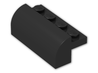 LEGO® Brick: Brick 2 x 4 x 1 & 1/3 with Curved Top 6081 | Color: Black