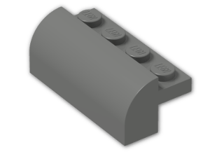 LEGO® Stein: Brick 2 x 4 x 1 & 1/3 with Curved Top 6081 | Farbe: Dark Grey