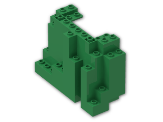LEGO® Brick: Panel 4 x 10 x 6 Rock Rectangular 6082 | Color: Dark Green