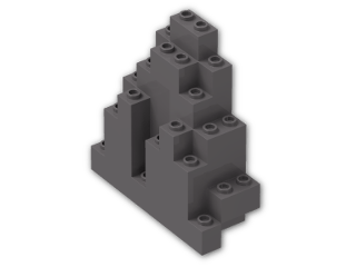 LEGO® Brick: Panel 3 x 8 x 7 Rock Triangular 6083 | Color: Dark Stone Grey