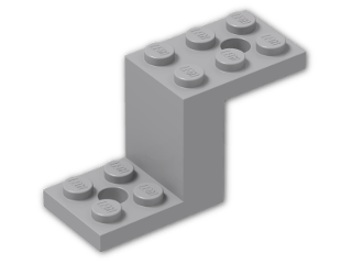 LEGO® Brick: Bracket 5 x 2 x 2.333 with Inside Rib 6087 | Color: Medium Stone Grey
