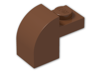 LEGO® Stein: Brick 2 x 1 x 1 & 1/3 with Curved Top 6091 | Farbe: Reddish Brown