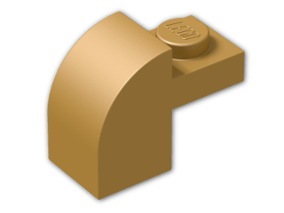 LEGO® Stein: Brick 2 x 1 x 1 & 1/3 with Curved Top 6091 | Farbe: Warm Gold