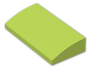 LEGO® Brick: Slope Brick Curved 2 x 4 without Underside Studs 61068 | Color: Bright Yellowish Green