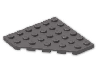 LEGO® Brick: Plate 6 x 6 without Corner 6106 | Color: Dark Stone Grey