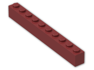 LEGO® Brick: Brick 1 x 10 6111 | Color: New Dark Red