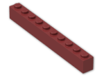 LEGO® Brick: Brick 1 x 10 6111 | Color: New Dark Red