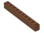 LEGO® Brick: Brick 1 x 10 6111 | Color: Reddish Brown