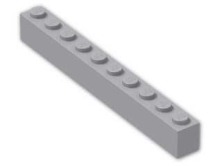 LEGO® Brick: Brick 1 x 10 6111 | Color: Medium Stone Grey