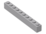 LEGO® Stein: Brick 1 x 10 6111 | Farbe: Medium Stone Grey