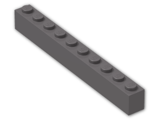 LEGO® Brick: Brick 1 x 10 6111 | Color: Dark Stone Grey
