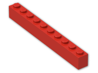 LEGO® Brick: Brick 1 x 10 6111 | Color: Bright Red