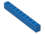 LEGO® Brick: Brick 1 x 10 6111 | Color: Bright Blue