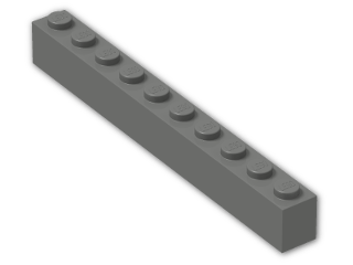 LEGO® Brick: Brick 1 x 10 6111 | Color: Dark Grey