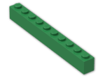 LEGO® Brick: Brick 1 x 10 6111 | Color: Dark Green