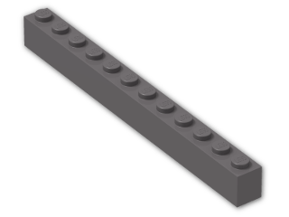 LEGO® Stein: Brick 1 x 12 6112 | Farbe: Dark Stone Grey