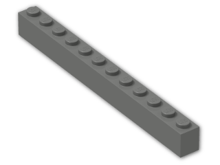 LEGO® Brick: Brick 1 x 12 6112 | Color: Dark Grey