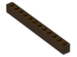 LEGO® Brick: Brick 1 x 12 6112 | Color: Dark Brown