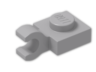LEGO® Stein: Plate 1 x 1 with Clip Horizontal (Thick C-Clip) 61252 | Farbe: Medium Stone Grey