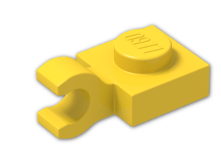 LEGO® Stein: Plate 1 x 1 with Clip Horizontal (Thick C-Clip) 61252 | Farbe: Bright Yellow
