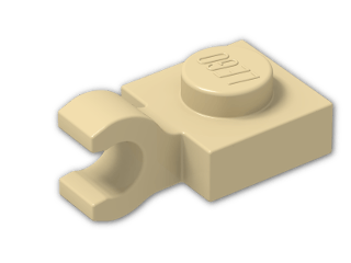 LEGO® Stein: Plate 1 x 1 with Clip Horizontal (Thick C-Clip) 61252 | Farbe: Brick Yellow