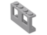 LEGO® Stein: Window 1 x 4 x 2 Plane with Single Hole Top and Bottom for Glass 61345 | Farbe: Medium Stone Grey
