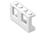 LEGO® Brick: Window 1 x 4 x 2 Plane with Single Hole Top and Bottom for Glass 61345 | Color: White